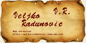 Veljko Radunović vizit kartica